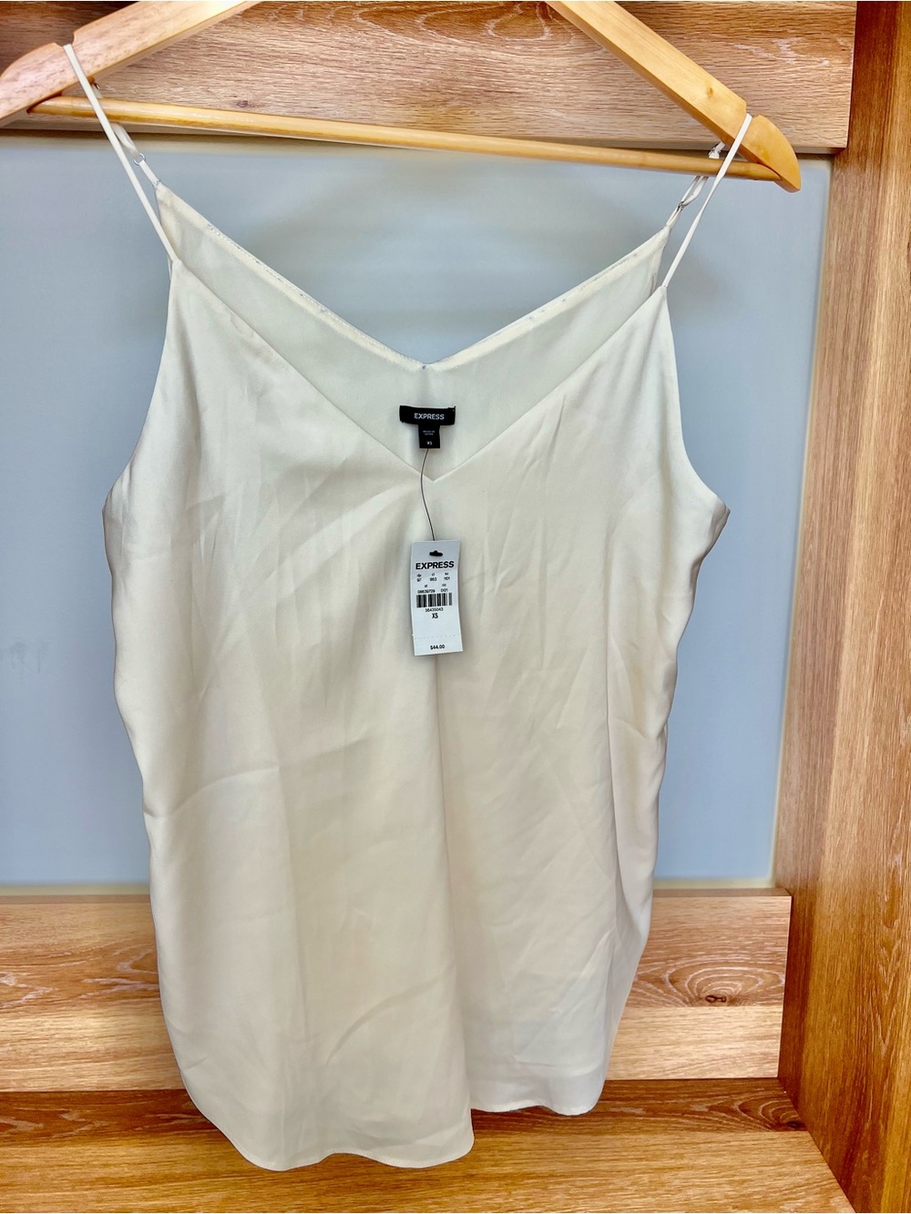 Express Cream Satin V-Neck Camisole